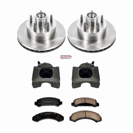 PowerStop Front Stock Replacement Brake Pad and Rotor Kit with Calipers Fits: FORD MAZDA Select Models KCOE4784