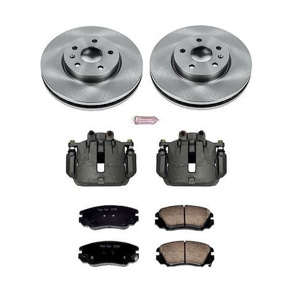 PowerStop Front Stock Replacement Brake Pad and Rotor Kit with Calipers Fits: BUICK CHEVROLET GMC SAAB Select Models KCOE5334