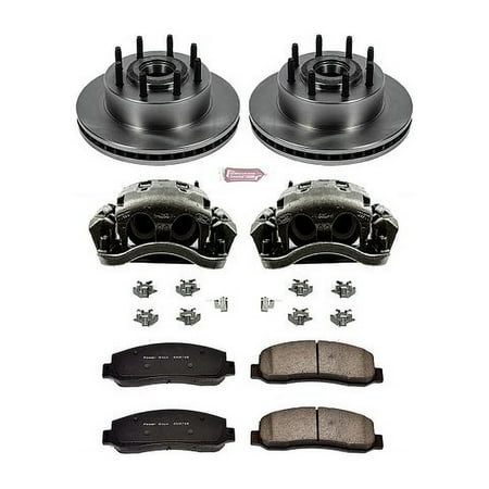 PowerStop Front Stock Replacement Brake Pad and Rotor Kit with Calipers Fits: FORD Select Models KCOE5585