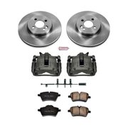 PowerStop Front Stock Replacement Brake Pad and Rotor Kit with Calipers Fits MINI COOPER Select Models KCOE5784
