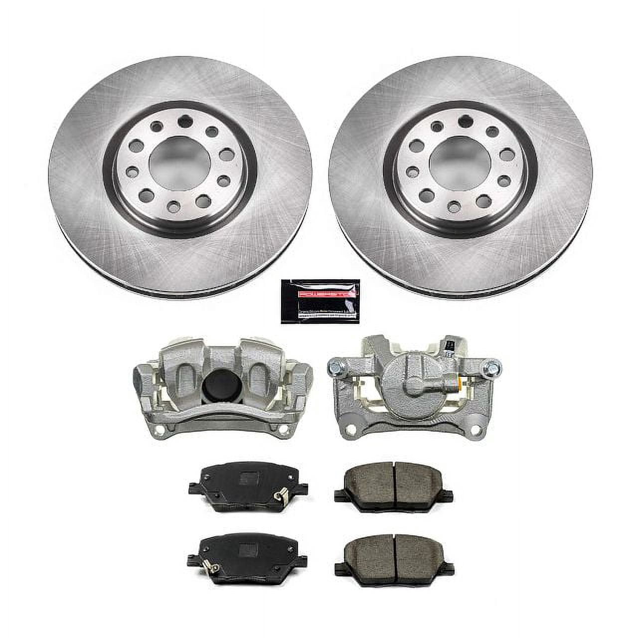 PowerStop Front Stock Replacement Brake Pad and Rotor Kit with Calipers Fits: FIAT JEEP Select Models KCOE7299