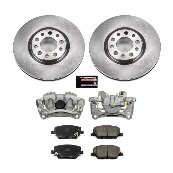 PowerStop Front Stock Replacement Brake Pad and Rotor Kit with Calipers Fits: FIAT JEEP Select Models KCOE7299