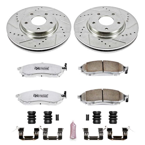 PowerStop Front Z26 Street Warrior Carbon-Fiber Ceramic Brake Pad and Drilled and Slotted Rotor Kit Fits: INFINITI Select Models K152-26