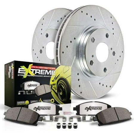 PowerStop Front Z26 Street Warrior Carbon-Fiber Ceramic Brake Pad and Drilled and Slotted Rotor Kit Fits: DODGE MITSUBISHI Select Models K2992-26