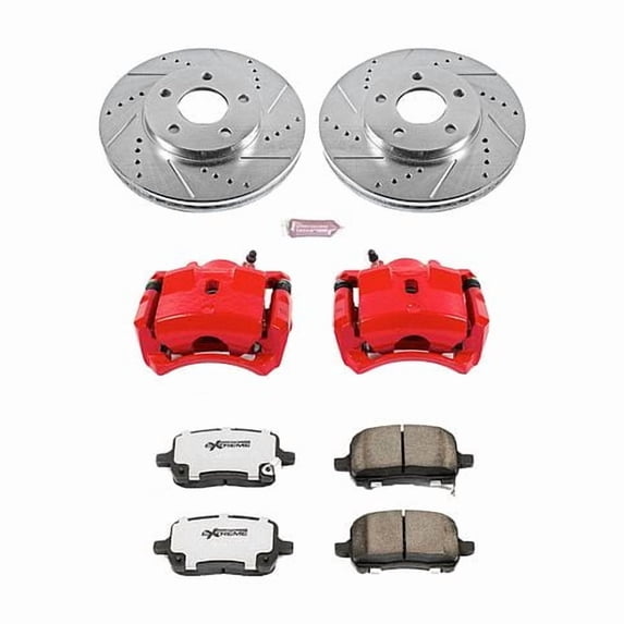 PowerStop Front Z26 Street Warrior Brake Pad and Rotor Kit with Red Powder Coated Calipers Fits: CHEVROLET Select Models KC1448-26