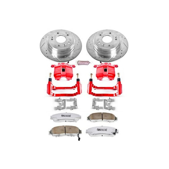 PowerStop Front Z26 Street Warrior Brake Pad and Rotor Kit with Red Powder Coated Calipers Fits: ACURA HONDA Select Models KC2292-26
