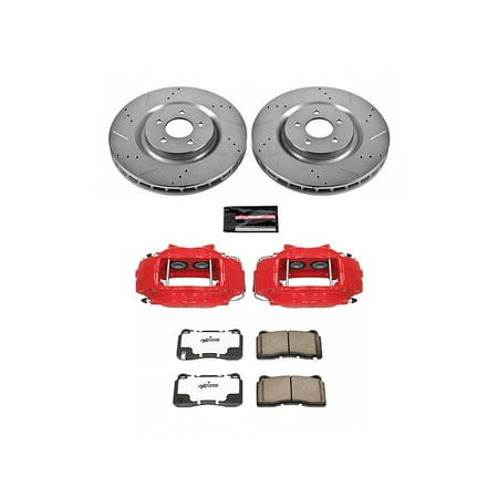 PowerStop Front Z26 Street Warrior Brake Pad and Rotor Kit with Red Powder Coated Calipers Fits: FORD Select Models KC4547-26