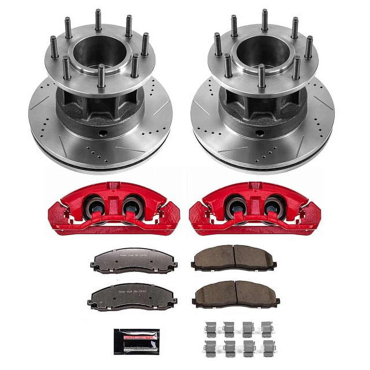 PowerStop Front Z36 Truck & Tow Brake Pad and Rotor Kit with Red Powder Coated Calipers Fits: FORD Select Models KC6823-36