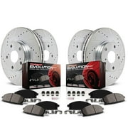 PowerStop Front and Rear Z23 Evolution Sport Carbon-Fiber Ceramic Brake Pad and Drilled & Slotted Rotor Kit Fits CADILLAC CHEVROLET GMC Select Models K6560