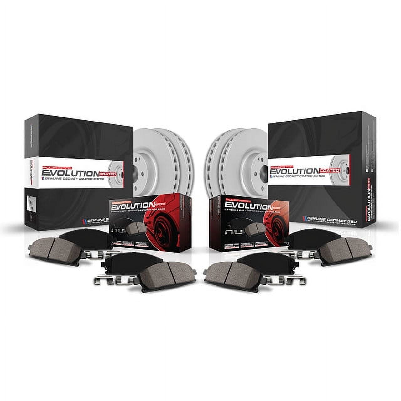 PowerStop Front and Rear Geomet Coated Brake Rotor and Pad Kit Fits: SAAB Select Models CRK4054