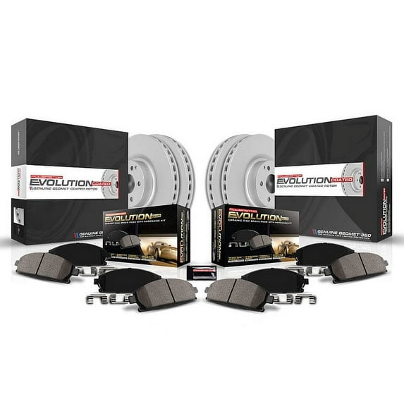 PowerStop Front and Rear Geomet Coated Brake Rotor and Pad Kit Fits: INFINITI NISSAN Select Models CRK4488