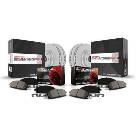 PowerStop Front and Rear Geomet Coated Brake Rotor and Pad Kit Fits: AUDI Select Models CRK7531