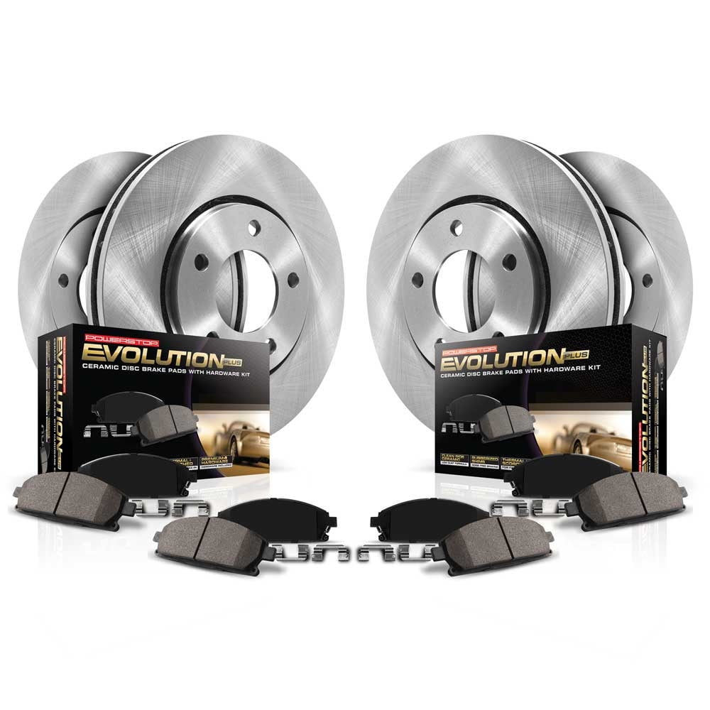 Power Stop Front and Rear Stock Replacement Brake Pad Rotor Drum and Shoe Kit KOE15521DK