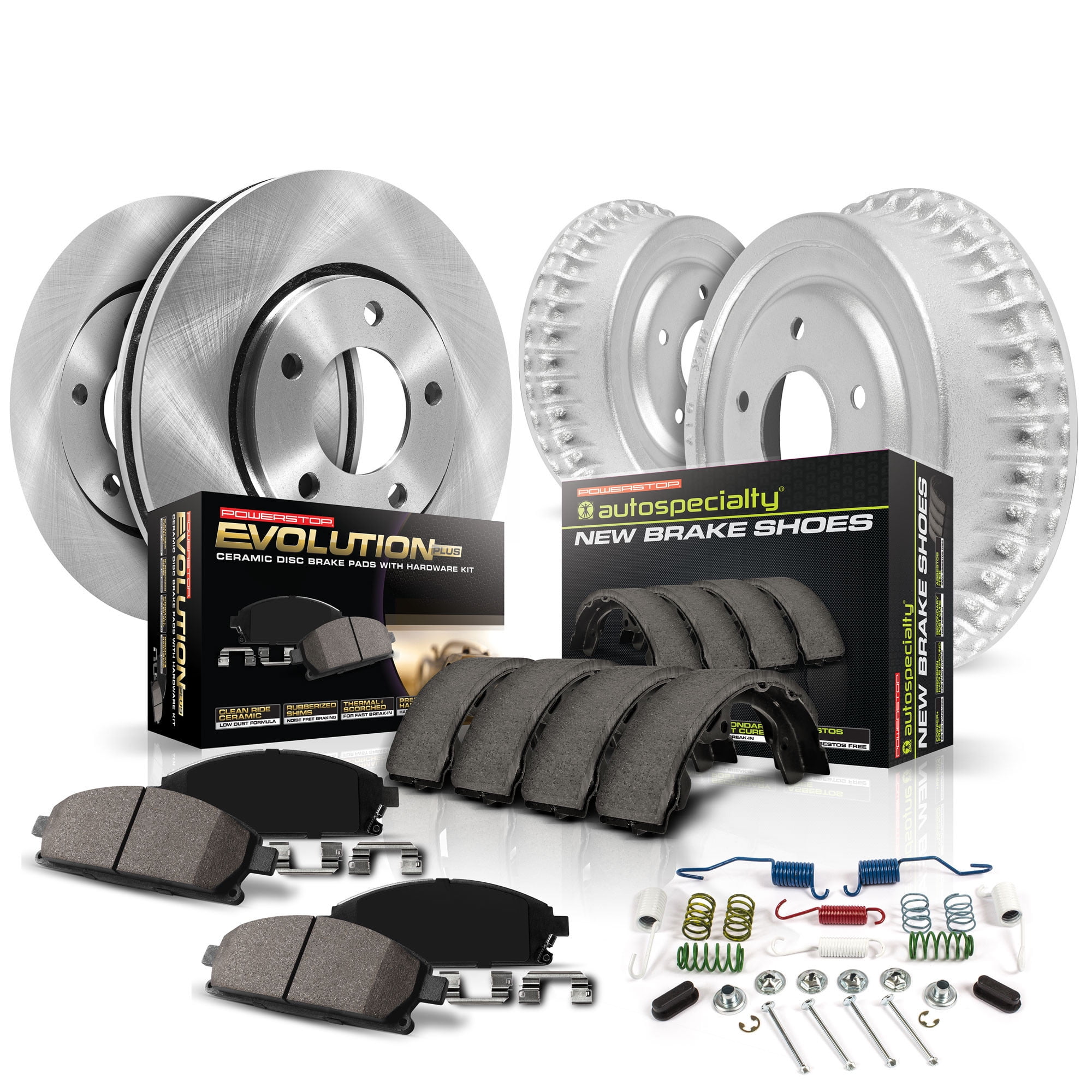 Power Stop Front and Rear Stock Replacement Drum and Shoe Kit KOE15223DK