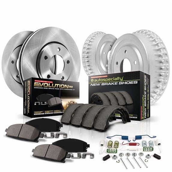 Power Stop Front and Rear Stock Replacement Brake Drum and Shoe Kit KOE15461DK