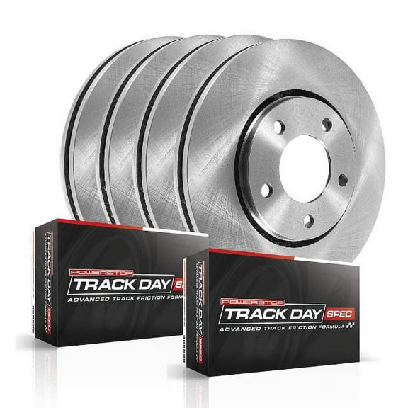 Power Stop Front and Rear Track Day Brake Pad and Rotor Kit TDSK8363 Fits 2015 Volkswagen Golf