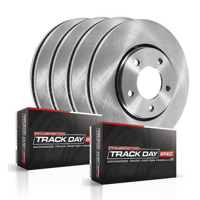 Power Stop Front and Rear Track Day Brake Pad and Rotor Kit TDSK8363 Fits 2015 Volkswagen Golf
