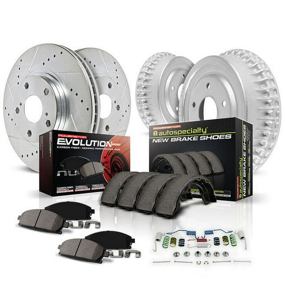 PowerStop Front and Rear Z23 Evolution Sport Brake Pad Rotor Drum and Shoe Kit Fits: DODGE Select Models K15072DK