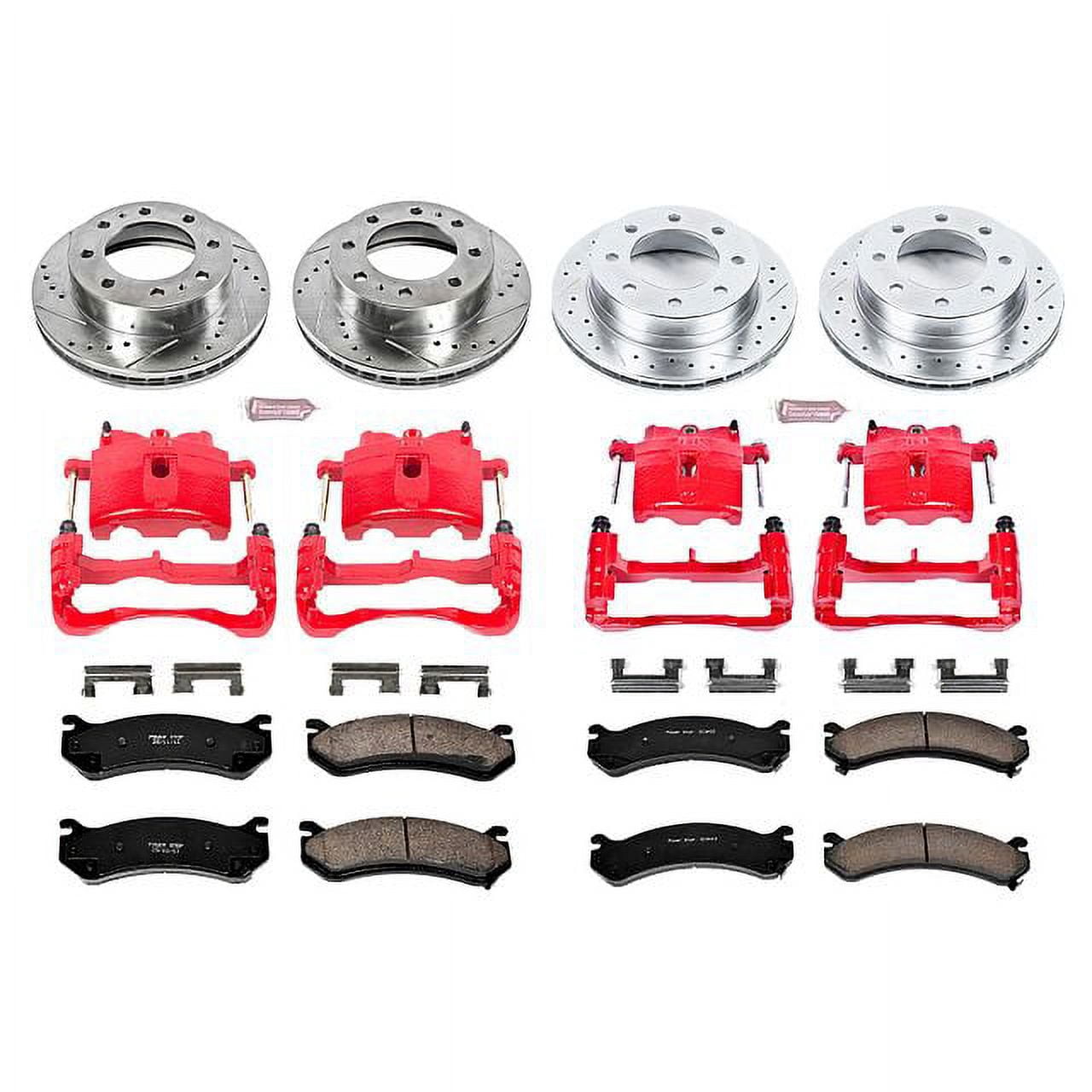PowerStop Front and Rear Z23 Evolution Sport Brake Pad and Rotor Kit with Red Powder Coated Calipers Fits: CHEVROLET GMC Select Models KC4423