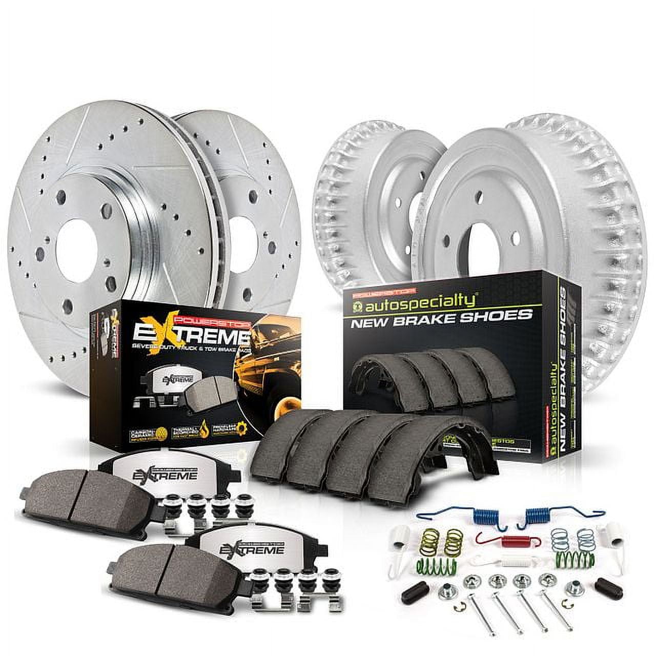 PowerStop Front and Rear Z36 Truck & Tow Brake Pad Rotor Drum and Shoe Kit Fits: NISSAN Select Models K15116DK-36