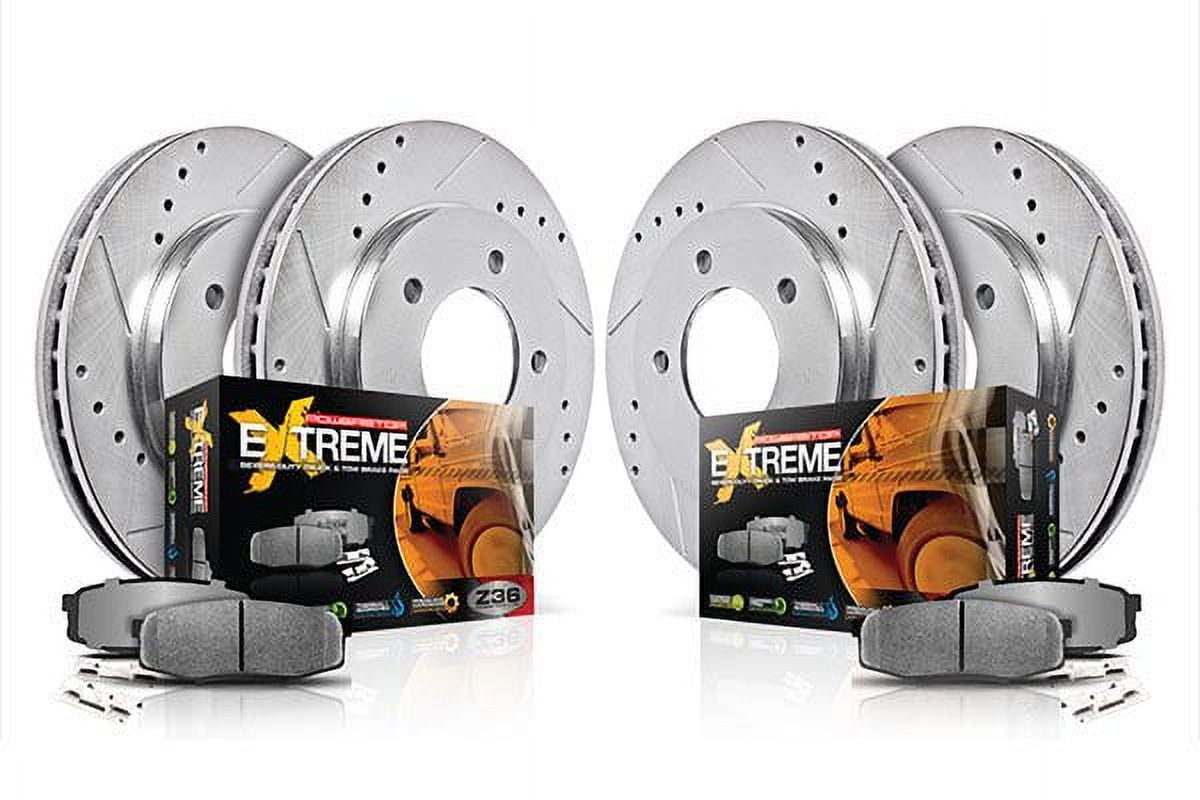 Power Stop K1139-36 Front and Rear Brake Kit Z36 Truck & Tow, Carbon-Fiber Ceramic Brake Pad