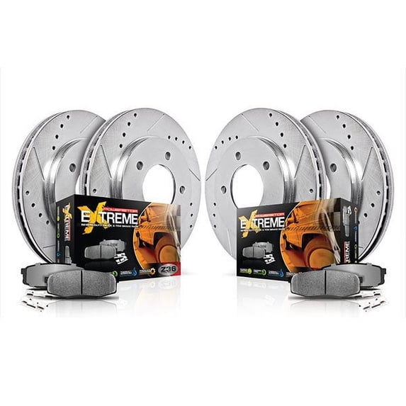 Power Stop K1139-36 Front and Rear Brake Kit Z36 Truck & Tow, Carbon-Fiber Ceramic Brake Pad