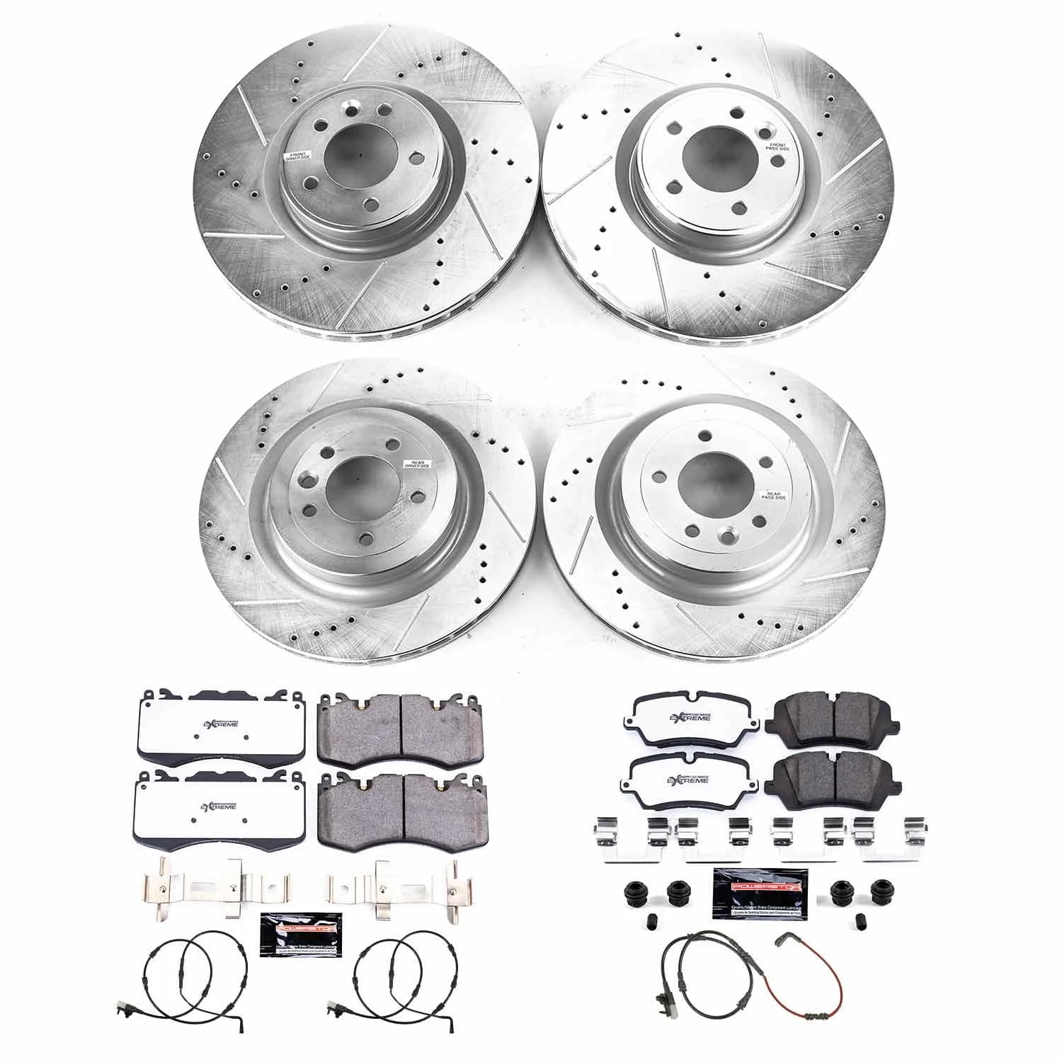 PowerStop Front and Rear Z36 Truck & Tow Carbon-Fiber Ceramic Brake Pad and Drilled and Slotted Rotor Kit Fits: LAND ROVER Select Models K8789-36