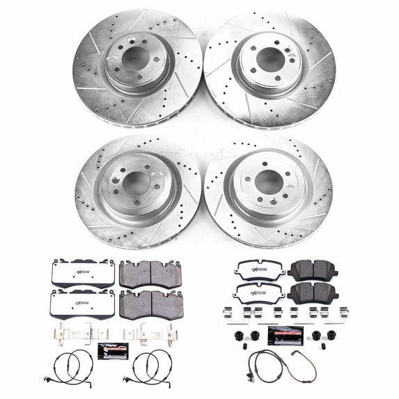 PowerStop Front and Rear Z36 Truck & Tow Carbon-Fiber Ceramic Brake Pad and Drilled and Slotted Rotor Kit Fits: LAND ROVER Select Models K8789-36