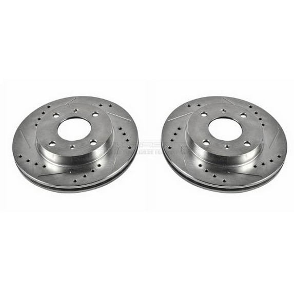 Power Stop JBR503XPR Evolution Drilled & Slotted Rotors -Front Fits select: 2000-2006 NISSAN SENTRA, 1989-1994 NISSAN 240SX