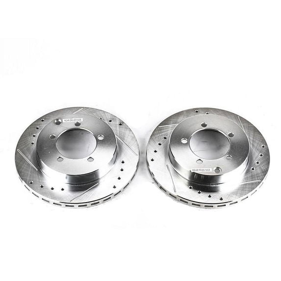 Power Stop Rear Pair of Drilled and Slotted Brake Rotors JBR585XPR
