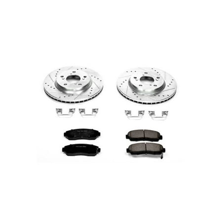 PowerStop Front Z23 Evolution Sport Carbon-Fiber Ceramic Brake Pad and Drilled & Slotted Rotor Kit Fits: HONDA Select Models K2435