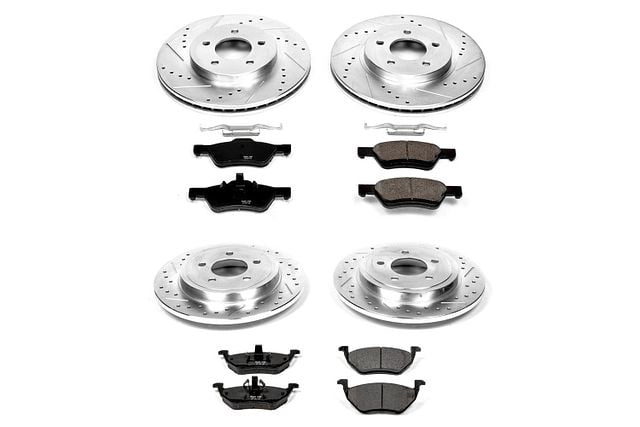 PowerStop Front and Rear Z23 Evolution Sport Carbon-Fiber Ceramic Brake Pad and Drilled & Slotted Rotor Kit Fits: FORD MAZDA MERCURY Select Models K4024