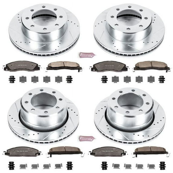 PowerStop Front and Rear Z36 Truck & Tow Carbon-Fiber Ceramic Brake Pad and Drilled and Slotted Rotor Kit Fits: DODGE Select Models K5458-36