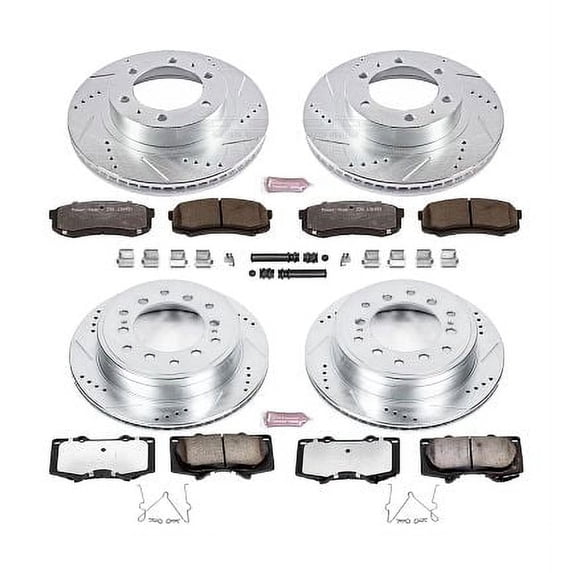 PowerStop Front and Rear Z36 Truck & Tow Carbon-Fiber Ceramic Brake Pad and Drilled and Slotted Rotor Kit Fits: TOYOTA Select Models K5805-36
