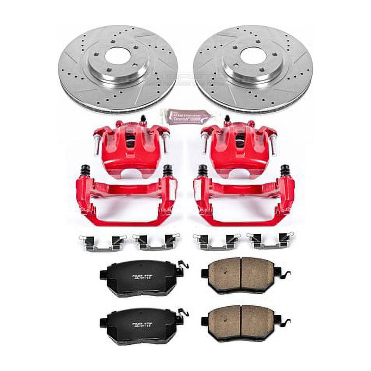 PowerStop Front Z23 Evolution Sport Brake Pad and Rotor Kit with Red Powder Coated Calipers Fits: NISSAN Select Models KC091A