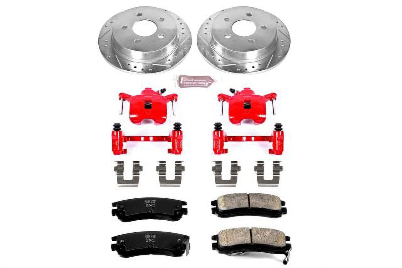 PowerStop Rear Z23 Evolution Sport Brake Pad and Rotor Kit with Red Powder Coated Calipers Fits: BUICK CHEVROLET OLDSMOBILE PONTIAC Select Models KC1558