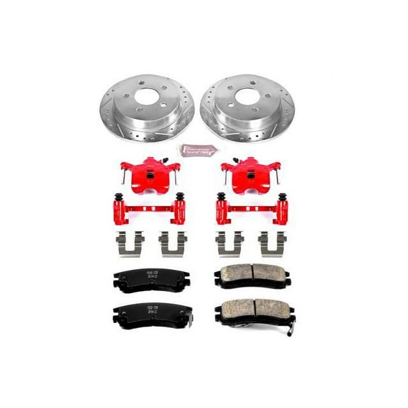 PowerStop Rear Z23 Evolution Sport Brake Pad and Rotor Kit with Red Powder Coated Calipers Fits: BUICK CHEVROLET OLDSMOBILE PONTIAC Select Models KC1558