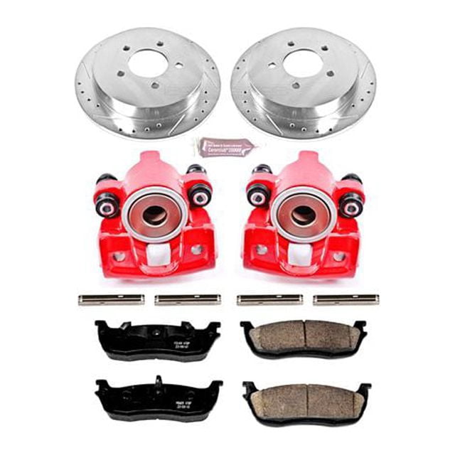 PowerStop Rear Z23 Evolution Sport Brake Pad and Rotor Kit with Red Powder Coated Calipers Fits: FORD LINCOLN Select Models KC1913