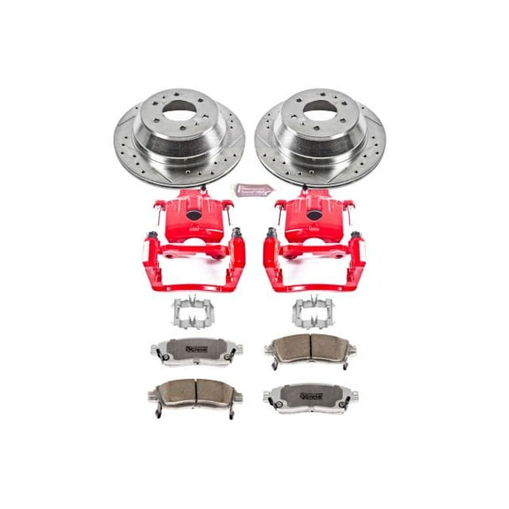 PowerStop Rear Z26 Street Warrior Brake Pad and Rotor Kit with Red Powder Coated Calipers Fits: BUICK CHEVROLET GMC ISUZU OLDSMOBILE SAAB Select Models KC2050-26