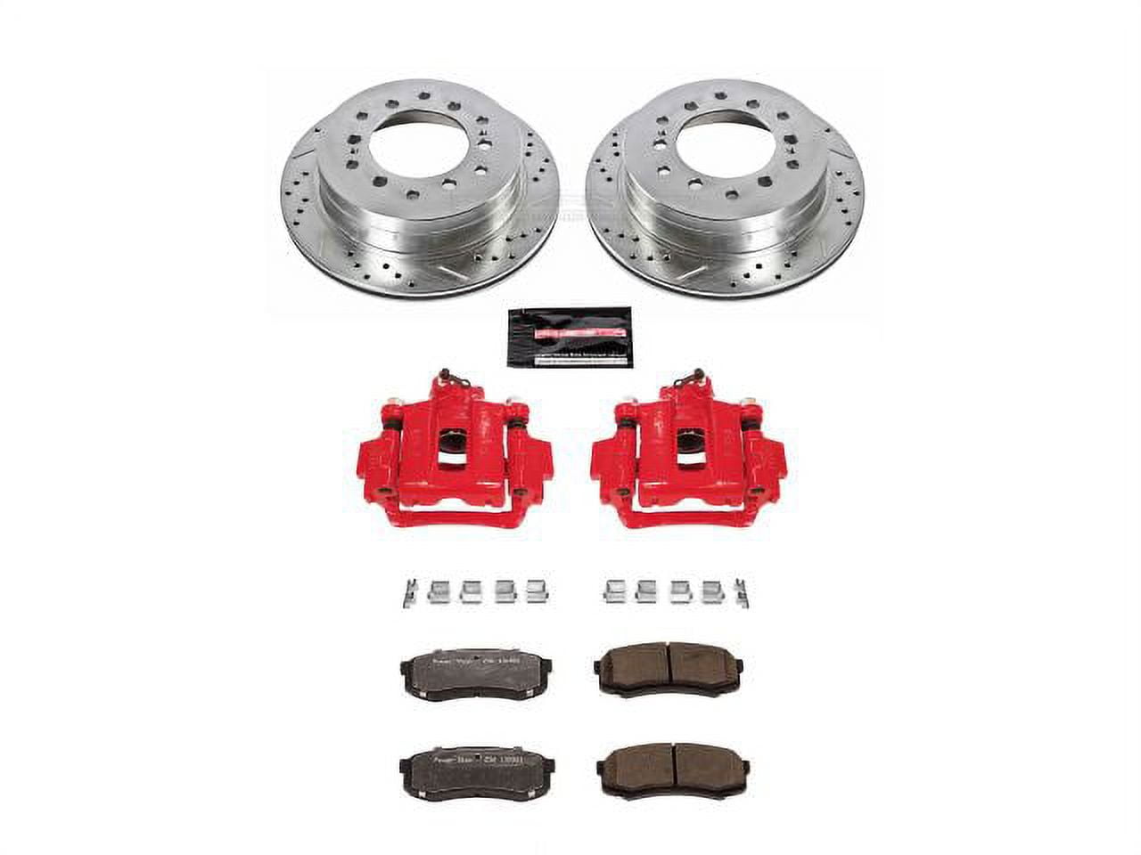 PowerStop Rear Z36 Truck & Tow Brake Pad and Rotor Kit with Red Powder Coated Calipers Fits: TOYOTA Select Models KC2405A-36