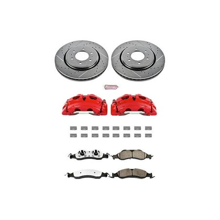 PowerStop Front Z36 Truck & Tow Brake Pad and Rotor Kit with Red Powder Coated Calipers Fits: FORD LINCOLN Select Models KC4682-36