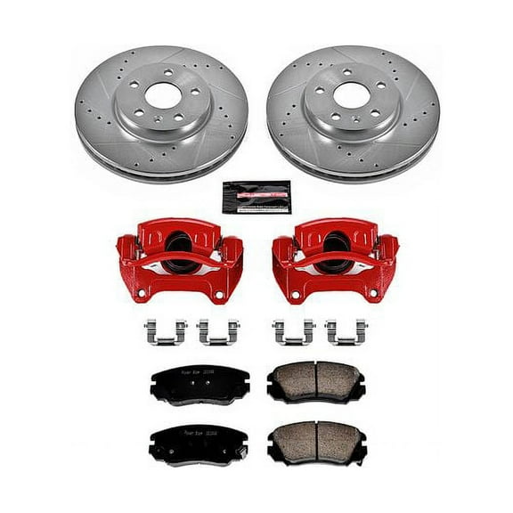 PowerStop Front Z23 Evolution Sport Brake Pad and Rotor Kit with Red Powder Coated Calipers Fits: BUICK CHEVROLET GMC SAAB Select Models KC5334