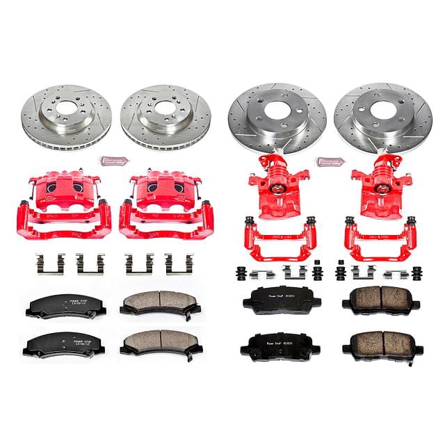 PowerStop Front and Rear Z23 Evolution Sport Brake Pad and Rotor Kit with Red Powder Coated Calipers Fits: CHEVROLET Select Models KC5504