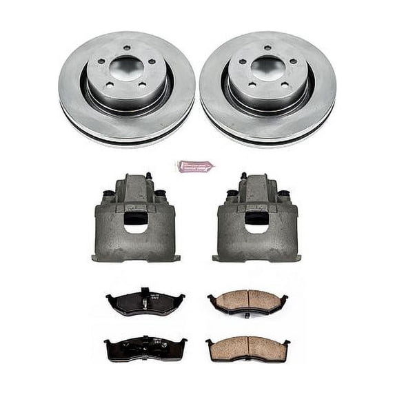 PowerStop Front Stock Replacement Brake Pad and Rotor Kit with Calipers Fits: CHRYSLER DODGE Select Models KCOE6179