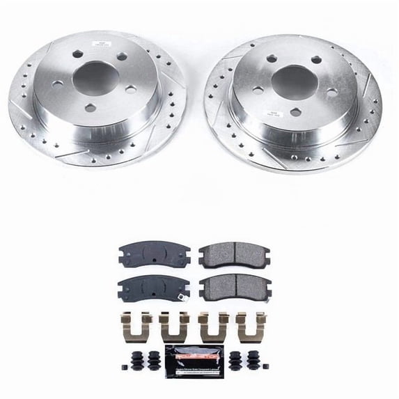 PowerStop Rear Z23 Evolution Sport Carbon-Fiber Ceramic Brake Pad and Drilled & Slotted Rotor Kit Fits: BUICK CHEVROLET OLDSMOBILE PONTIAC Select Models K1558