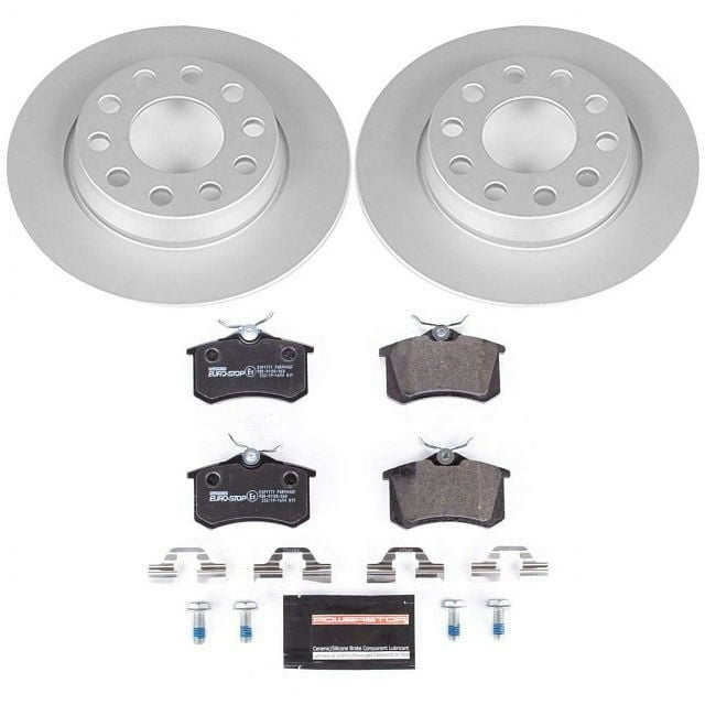 Power Stop Rear Euro-Stop ECE-R90 Certified Brake Pad and Rotor Kit ESK3109