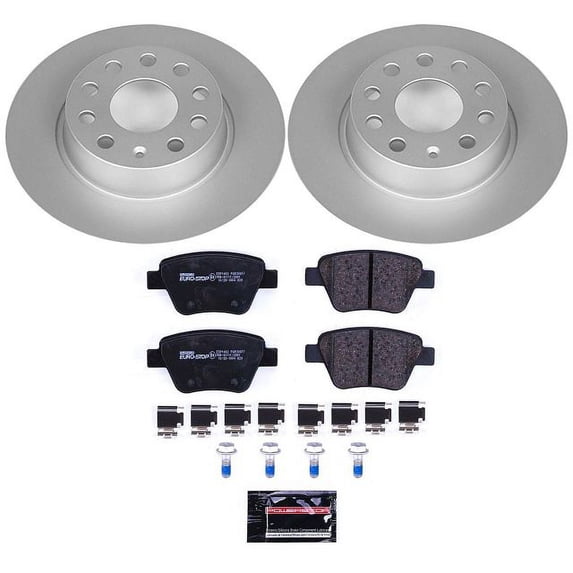 Power Stop Rear Euro-Stop ECE-R90 Certified Brake Pad and Rotor Kit ESK5667
