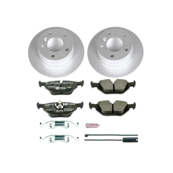 Power Stop Rear Euro-Stop ECE-R90 Certified Brake Pad and Rotor Kit ESK633 Fits 2000 BMW Z3