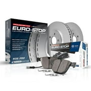 Power Stop Rear Euro-Stop ECE-R90 Certified Brake Pad and Rotor Kit ESK7733 Fits 2017 Jaguar XE