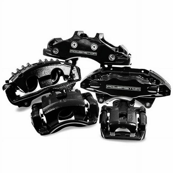 Power Stop Rear Pair of Black Powder Coated Calipers S3298BLK